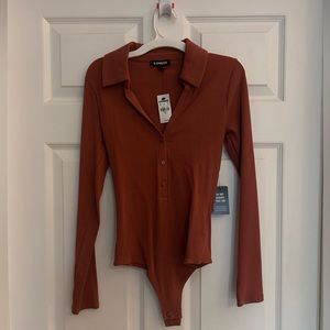 Express long sleeve collared body suit